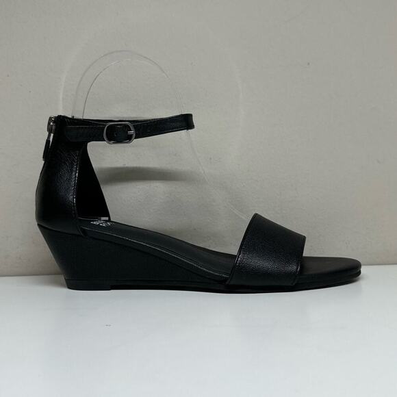 NWOB | Eileen Fisher | Mars Ankle Wedge Sandal | Black | Size 6 & 9.5 - Picture 5 of 16